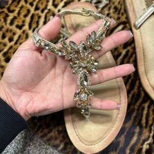 Gold Embellished Sandals